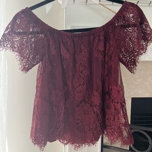 American eagle- burgundy blouse- size XXS